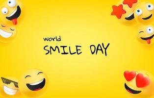 World smile day greeting card. Happy smile day vector greeting card