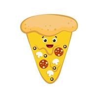 Cute smiling funny Pizza slice vector