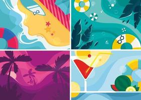 Collection of summer banners vector