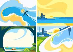 Collection of travel banners vector