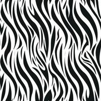 Vector illustration of black and white stripes forming seamless pattern of zebra hide