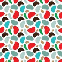 Minimalist camouflage pattern with multicolored spots of various shapes. Vector illustration