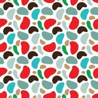 Minimalist camouflage pattern with multicolored spots of various shapes. Vector illustration