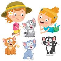 Cute Funny Little Cat Posing vector