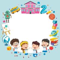 Colorful Background With Funny Children vector