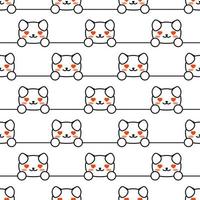 Seamless pattern happy dog in beautiful style Funny cartoon character vector