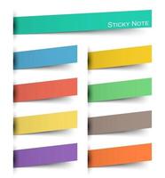 Sticky note . Multicolor and inserted floating paper design . Vector .