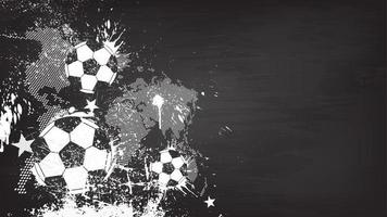 Grunge abstract football background with world map and dust particle on blackboard texture . Flat design . Vector for international world championship tournament cup 2018 .