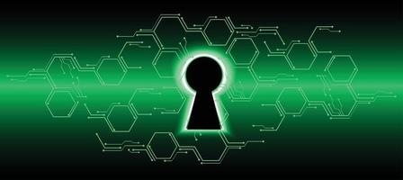 Closed Padlock on digital background, cyber security vector