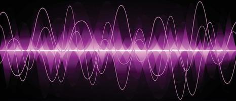 Sound waves oscillating dark light vector