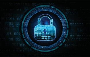Closed Padlock on digital background, cyber security vector