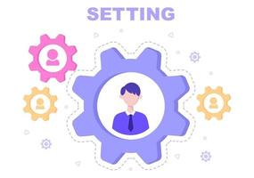 Setting Flat Design Illustration vector