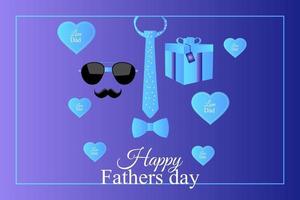 Greetings and presents for Fathers Day in flat lay styling vector