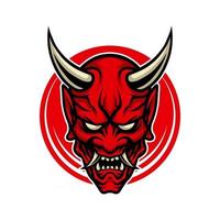 Hannya icon cartoon.demon mask. vector premium