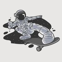 Astronaut skateboard playing space, Premium Vector