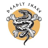 Deadly snake crossbones, Premium Vector