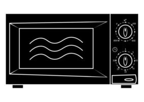 icono de microondas. símbolo de microondas en estilo glifo, vector simple, icono para diseño de sitio web, aplicación móvil. Horno moderno en color negro, aislado sobre fondo blanco.