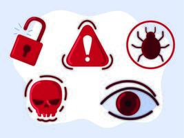 iconos de robo de identidad vector