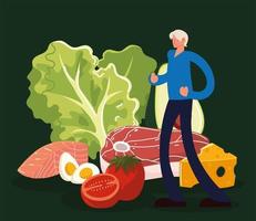 man with healthy food vector