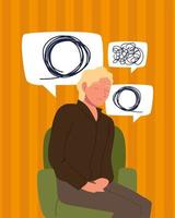 man with psychological problems vector