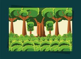 paisaje, bosque y arboles vector