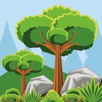 paisaje, arboles y bosque vector