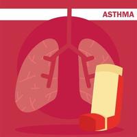inhalador de asma y pulmones vector