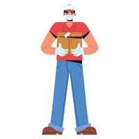 delivery man with box vector