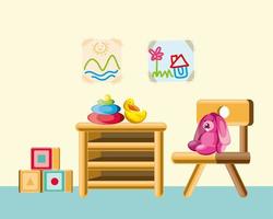 nursery toys and furnitures vector