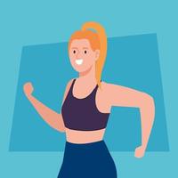 woman practicing exercise, sport recreation exercise vector