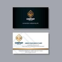 corporate identity brand mockup, business card black, mockup with golden sign vector