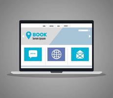 Mockup responsive web, concepto de desarrollo de sitios web en laptop. vector