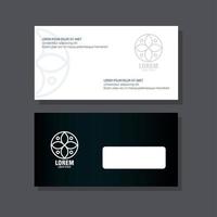 corporate identity brand mockup, envelope and document black mockup with white sign vector