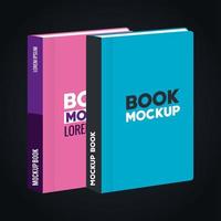 corporate identity branding mockup, mockup with books of cover pink and blue color vector