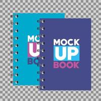 corporate identity branding mockup, mockup with notebooks of cover blue and purple color vector
