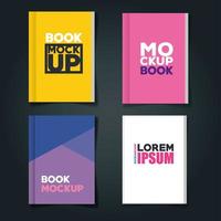 corporate identity branding mockup, mockup with set of books vector