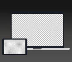 dispositivos electrónicos, dispositivo de maqueta realista, plantilla para un contenido vector
