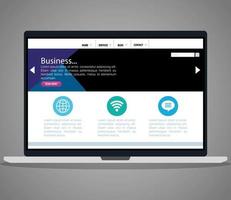 mockup responsive web, concept website development in laptop vector