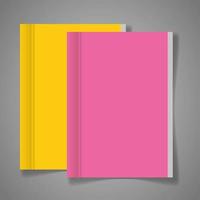 maqueta de marca de identidad corporativa, maqueta con libros de tapa de color rosa y amarillo vector