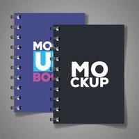 corporate identity branding mockup, mockup with notebooks of cover gray and purple color vector