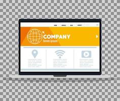 Mockup responsive web, concepto de desarrollo de sitios web en laptop. vector