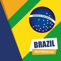 banner of brazil independence celebration, with icons flag emblem decoration vector