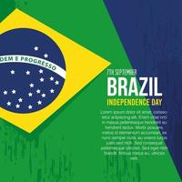 7 september, banner of brazil independence celebration, flag emblem decoration vector