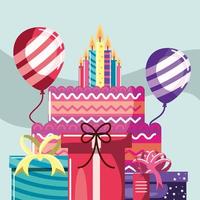 birthday cake and candles vector