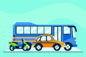 city transport automobiles vector