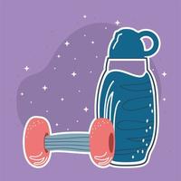 sport bottle and barbell vector