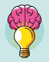 idea bulb and brain vector