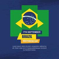 7 de septiembre, bandera de la celebración de la independencia de brasil, decoración del emblema de la bandera vector