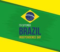 7 de septiembre, bandera de la celebración de la independencia de brasil, decoración del emblema de la bandera vector