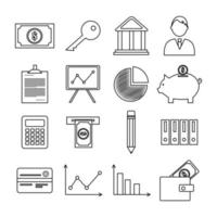 set of business commerce icons vector